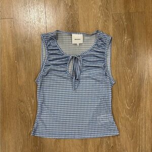 Reformation Ella Top Blue White Gingham